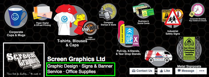 facebook subcategories screen graphics