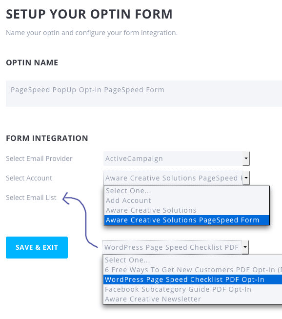 bloom activecampaign new form settings