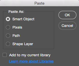 paste as smart object photoshop