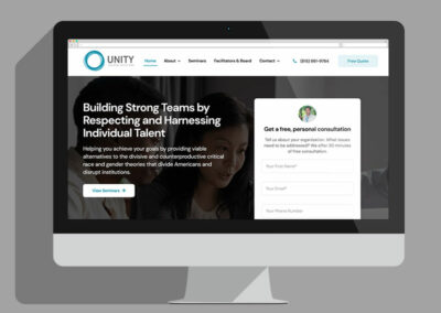 unity training solutions website mockup